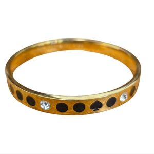 Kate Spade New York Women's Spot The Spade Bangle Bracelet Gold/Black Polka Dot